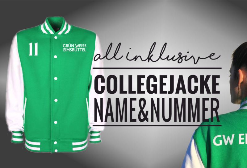 Angebot Collegejacke inklusive Bedruckung